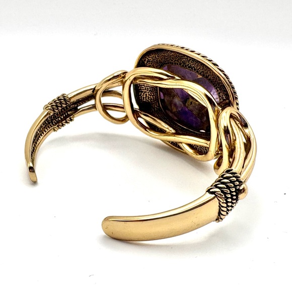 Studio Barse Bronze-Infused Amethyst Southwestern Style Cuff Bracelet - Picture 6 of 7